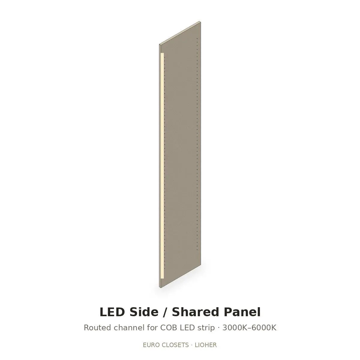 Euro Closet LED side panel with COB LED strip