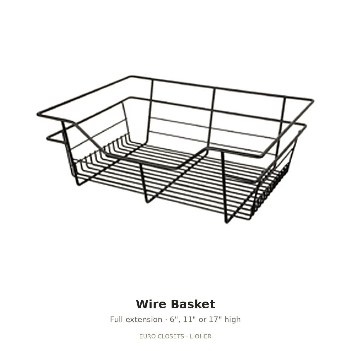 Euro Closet full-extension wire basket