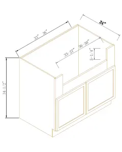 Farm Sink Base Cabinet - Coastal Slim Shaker