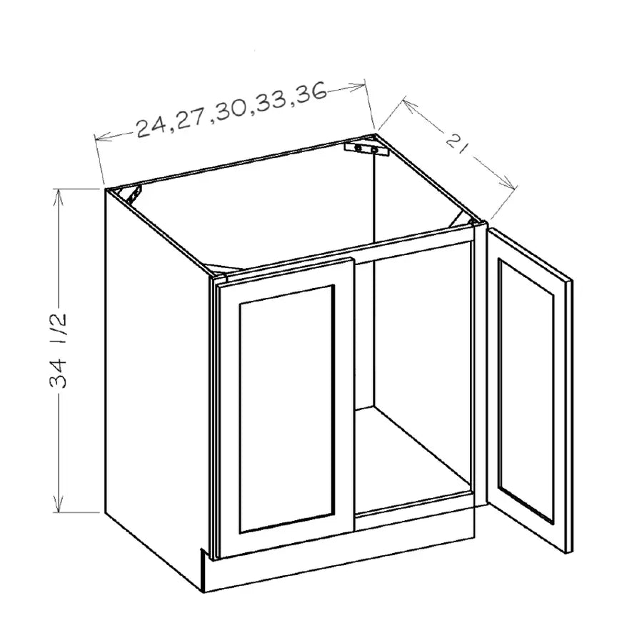 Full Height Vanity Sink Cabinet - Platinum schematic