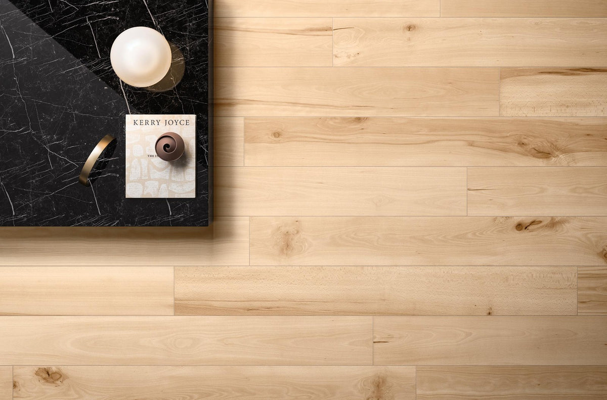 Heritage Rialto wood-look porcelain tile floor detail