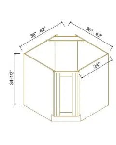 Diagonal Corner Sink Base Cabinet - Coastal