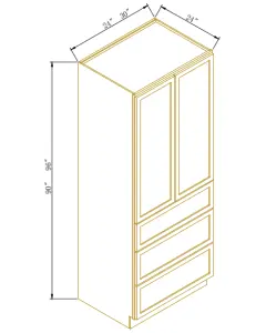 Wall Pantry with Drawers - Coastal Slim Shaker