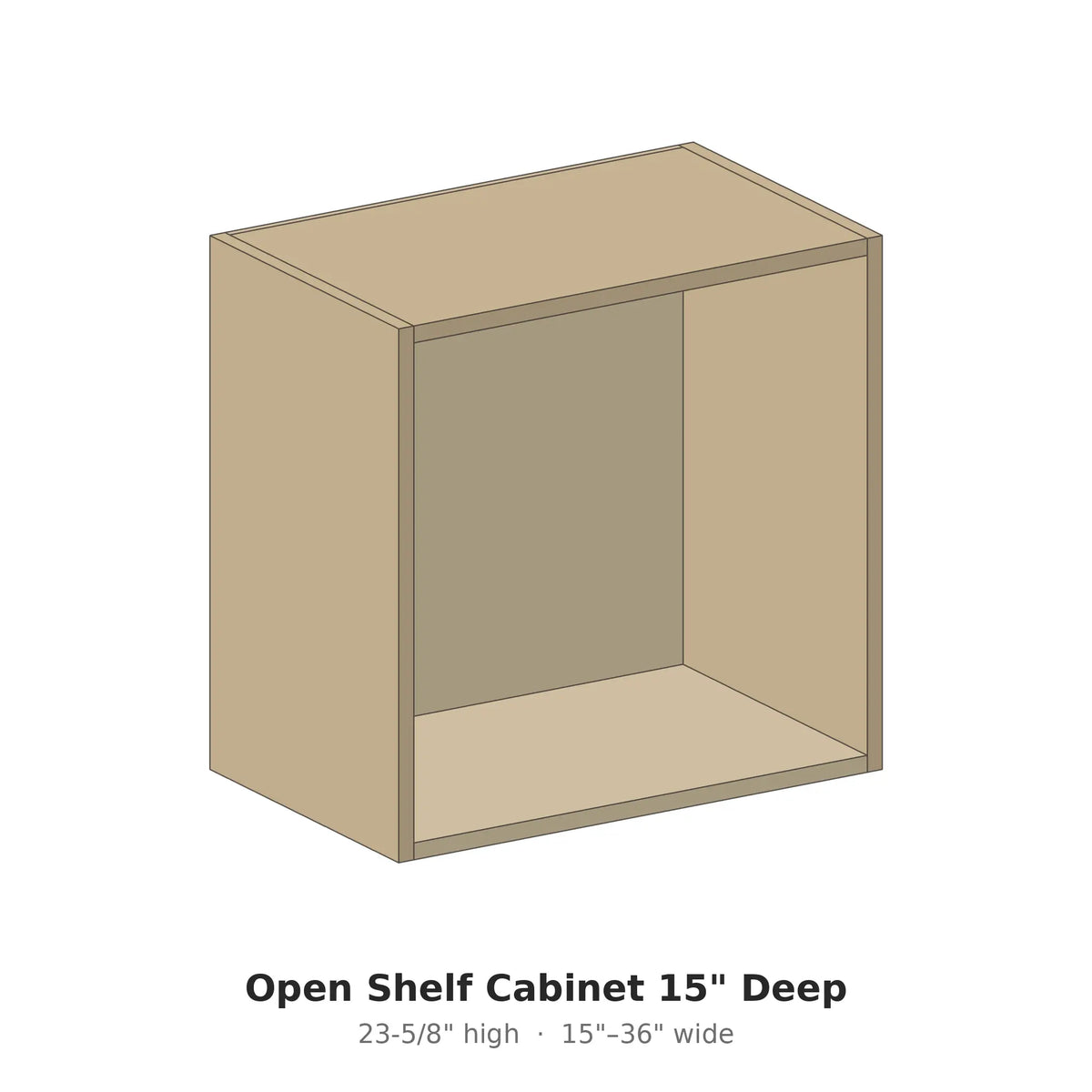 Open Shelf Cabinet 15" Deep – Modern Closet