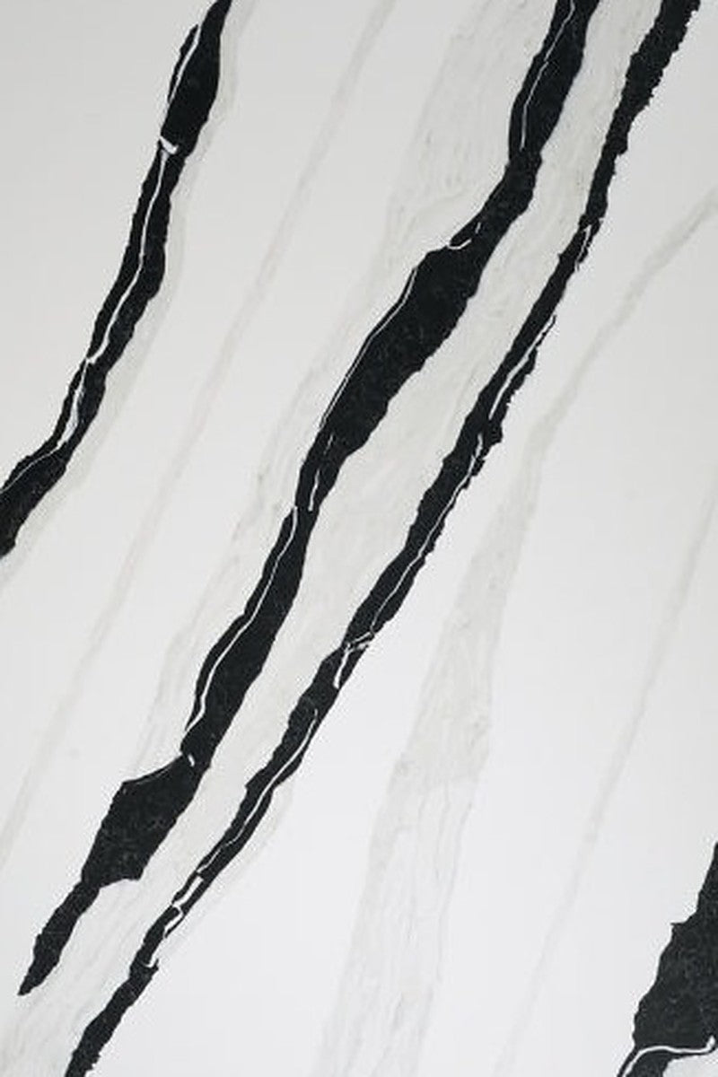 Panda Black Quartz countertop slab