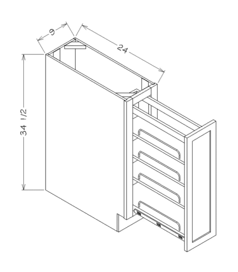 Pullout Organizer Shelf Base Kit BT9PO - Platinum schematic