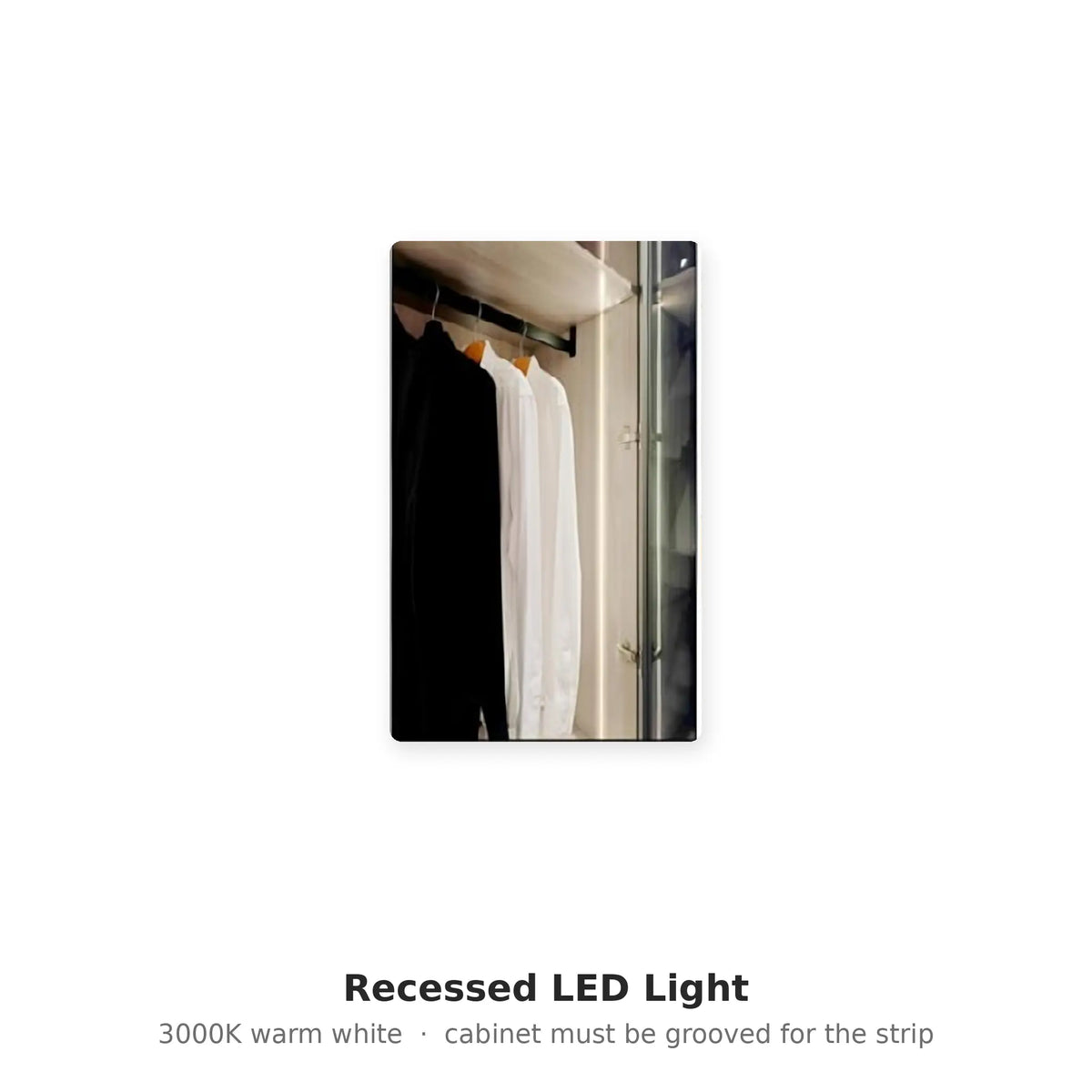 Recessed LED light in a closet – Modern Closet