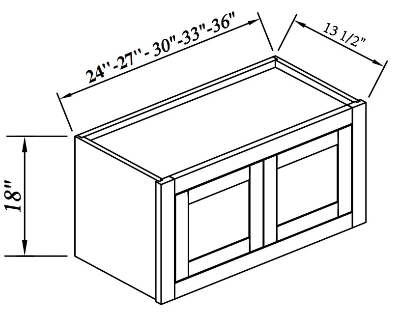18" High Wall Cabinet - Reserve Inset - Reserve Inset White