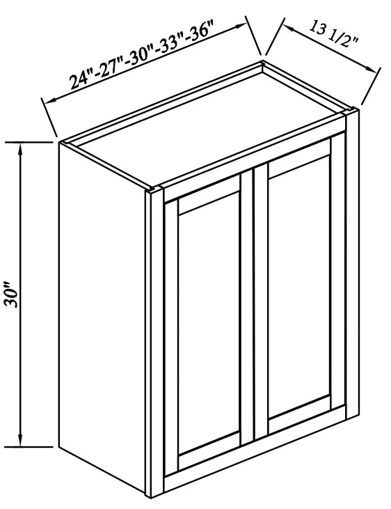 30" High Wall Cabinet - Reserve Inset - Reserve Inset Natural Oak
