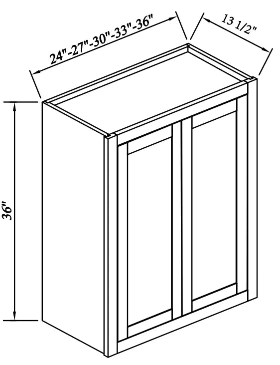 36" High Wall Cabinet - Reserve Inset - Reserve Inset White