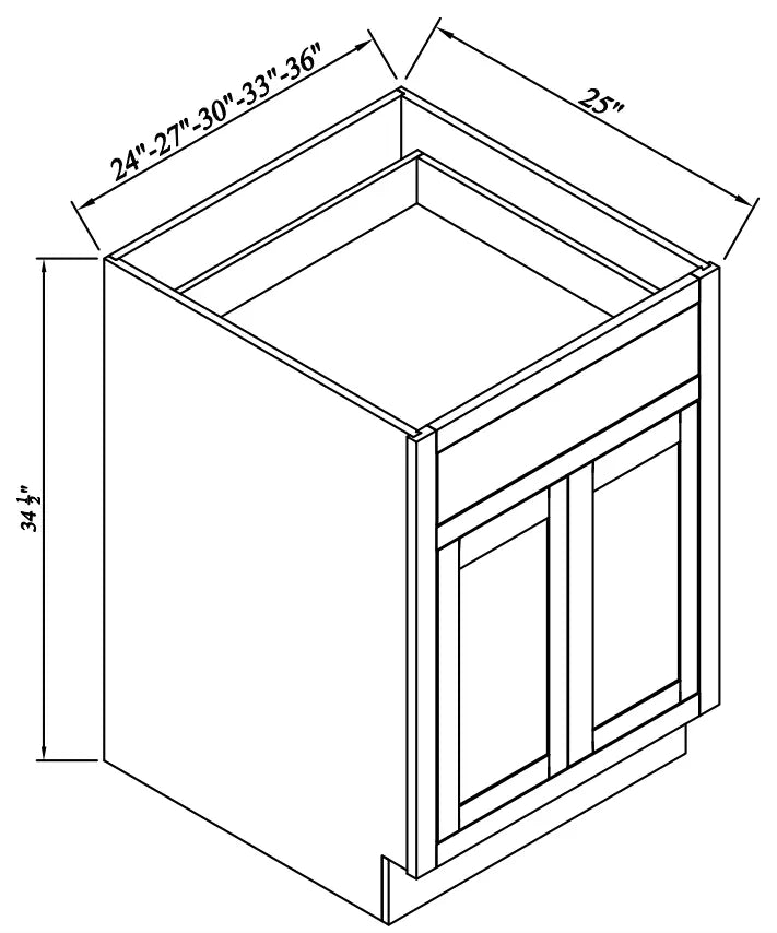 Base Cabinet - Double Door - Reserve Inset - Reserve Inset Natural Oak