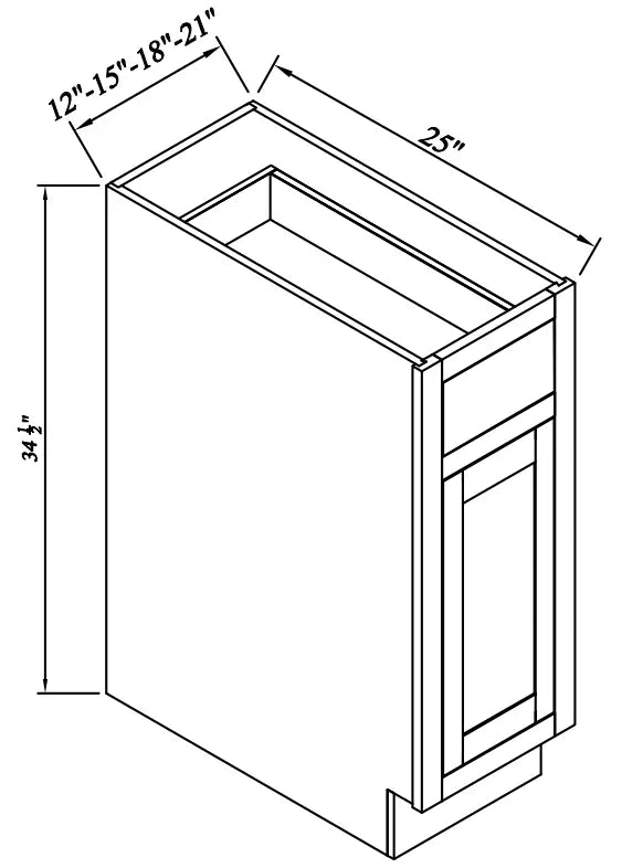 Base Cabinet - Single Door - Reserve Inset - Reserve Inset Natural Oak