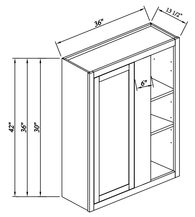Blind Corner Wall Cabinet - Reserve Inset - Reserve Inset White
