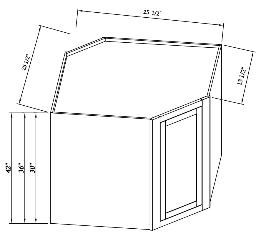Diagonal Corner Wall Cabinet - Reserve Inset - Reserve Inset Mocha