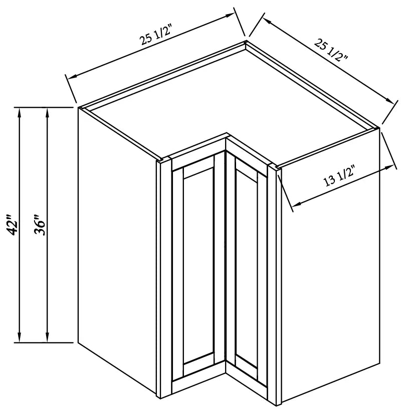 Easy Reach Corner Wall Cabinet - Reserve Inset - Reserve Inset White