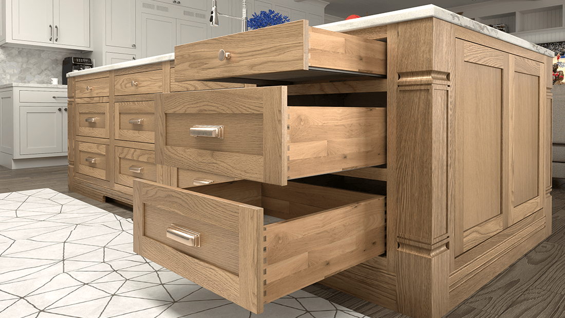 Reserve Inset Natural Oak dovetail drawers