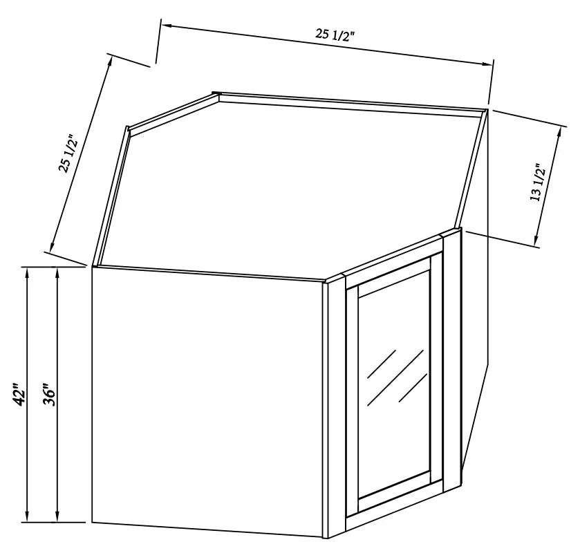 Glass Door Corner Wall Cabinet - Reserve Inset - Reserve Inset White