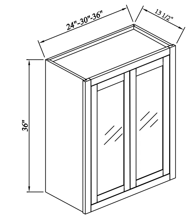 Glass Door Wall Cabinet - Reserve Inset - Reserve Inset Mocha