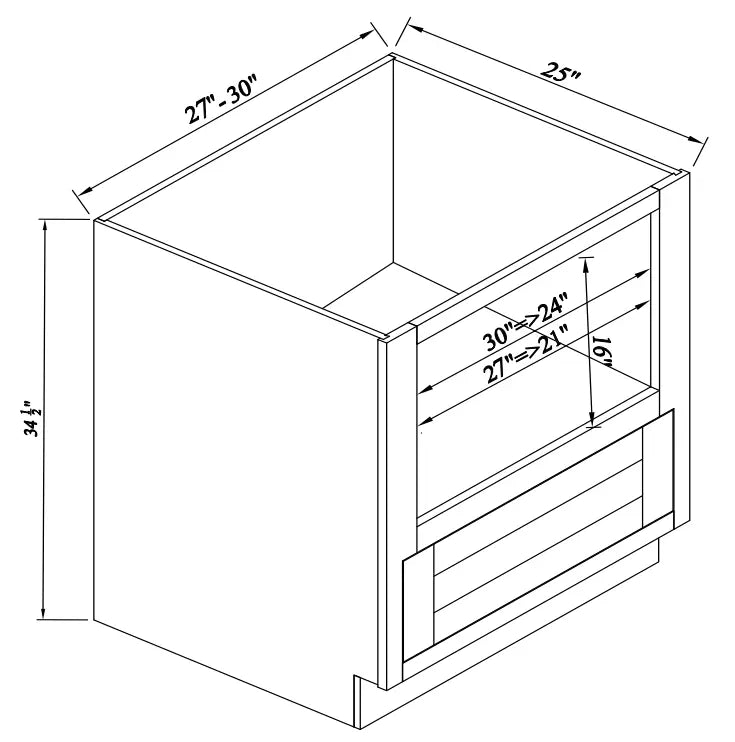 Microwave Base Cabinet - Reserve Inset - Reserve Inset White