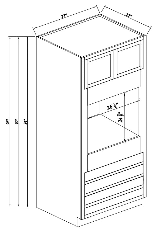Oven Cabinet with 4 Drawers - Reserve Inset - Reserve Inset Natural Oak