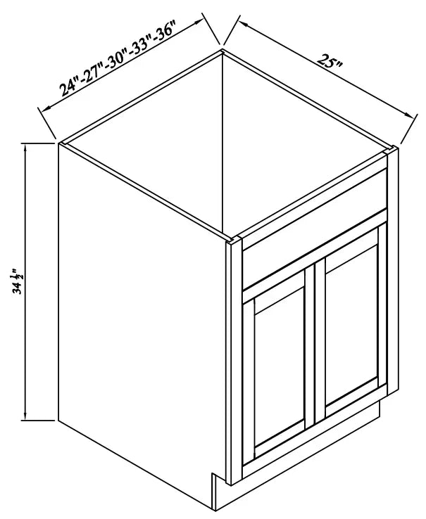 Sink Base Cabinet - Reserve Inset - Reserve Inset Mocha