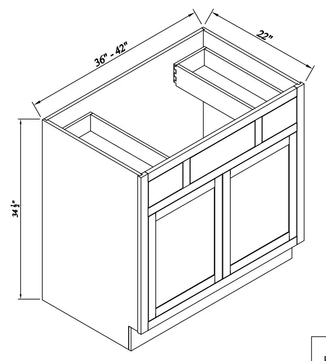 Vanity Combo Base Cabinet - Reserve Inset - Reserve Inset Natural Oak