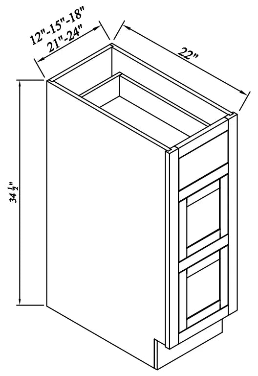 Vanity Drawer Base Cabinet - Reserve Inset - Reserve Inset White