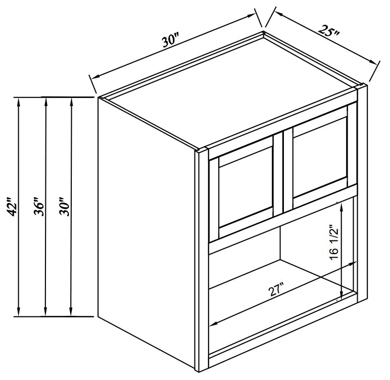 Wall Microwave Cabinet - Reserve Inset - Reserve Inset Natural Oak