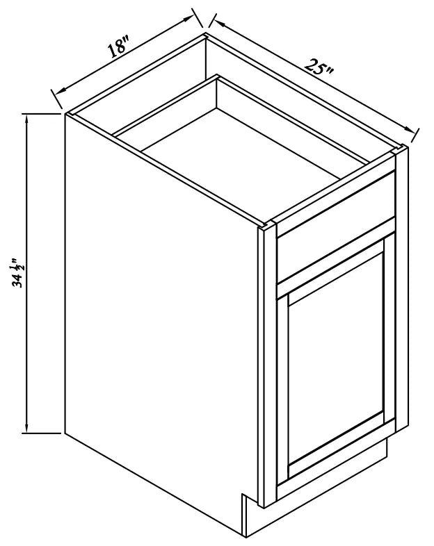 Waste Basket Base Cabinet - Reserve Inset - Reserve Inset Natural Oak