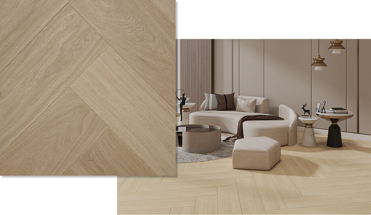 Ribadao Fra-Grance Royal Oak Herringbone engineered hardwood flooring