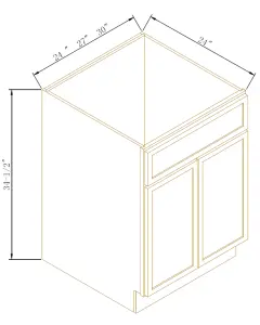 Sink Base Cabinet - Coastal Slim Shaker