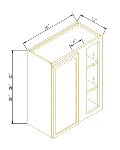 Blind Corner Wall Cabinet - Coastal Slim Shaker