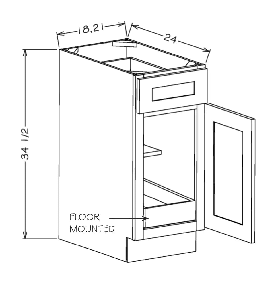 Single Rollout Shelf Base Kit - Platinum schematic