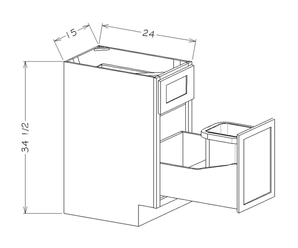 Trash Can Pullout Base Kit (door and drawer) - Platinum schematic