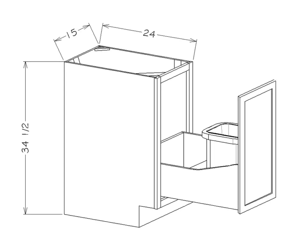 Trash Can Pullout Base Kit - Platinum schematic