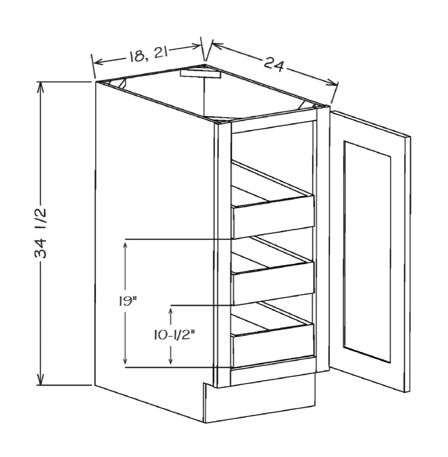 Triple Rollout Shelf Base Kit - Platinum schematic