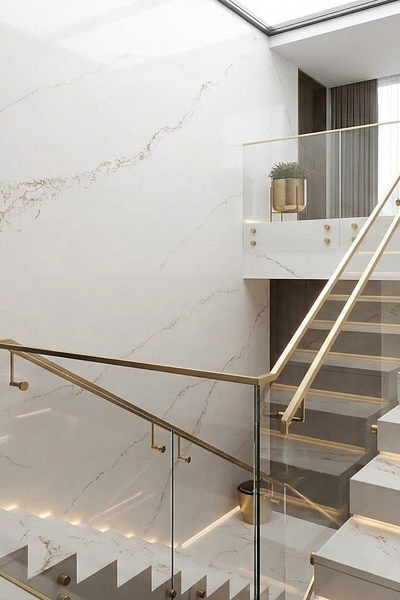Tropicana Gold Quartz countertops in a kitchen