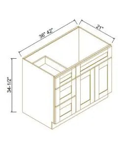 Vanity Sink Base with Drawers - Coastal