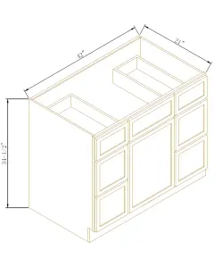 Vanity Combo Cabinet - Coastal Slim Shaker