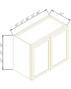 15" High Wall Cabinet - Coastal Slim Shaker