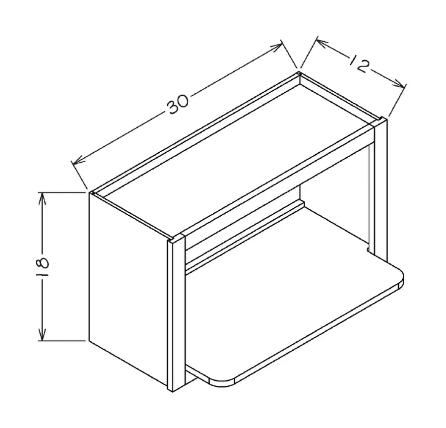 Wall Microwave Cabinet Kit WMS3018 - Platinum schematic