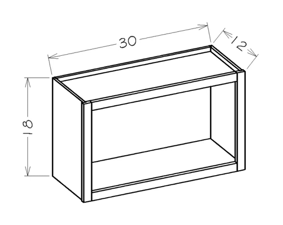 Wall Open Cabinet WOC3018 - Platinum schematic