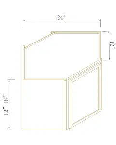 Diagonal Corner Wall Cabinet - Coastal Slim Shaker