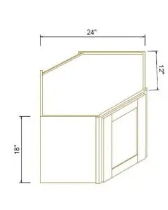 Diagonal Corner Wall Cabinet - Coastal