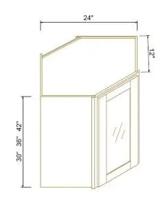 Glass Door Diagonal Corner Wall Cabinet - Coastal