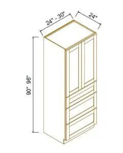 Wall Pantry with Drawers - Coastal