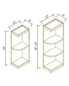 Wall End Open Shelf - Coastal Slim Shaker