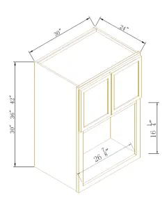 Wall Microwave Cabinet - Coastal Slim Shaker