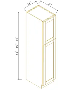 27" Deep Pantry, Oven & Broom Cabinets - Coastal