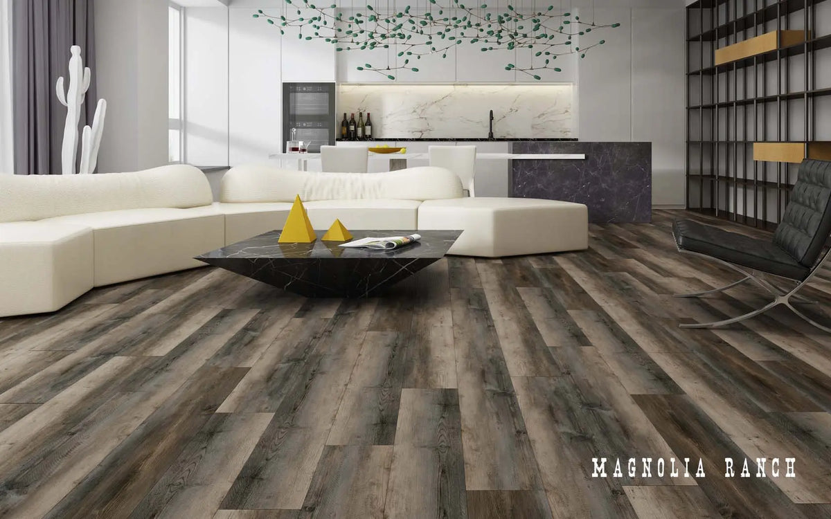 Rigid Core Wide Plank Waterproof Vinyl Flooring, Magnolia Ranch - Cabinet Sales Center